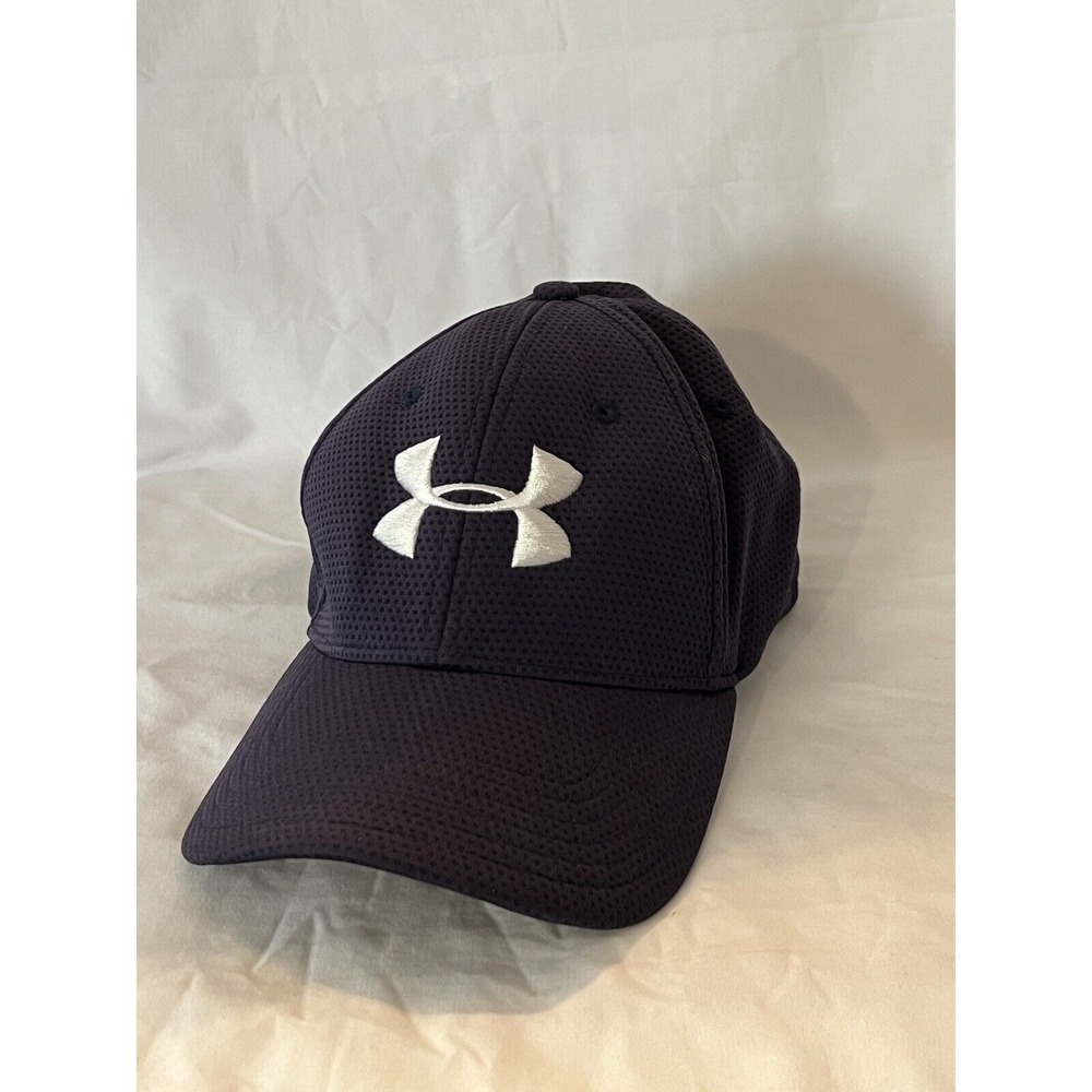 Under Armour Hat Mens M/L UA HeatGear Stretch Fit‎ Cap Navy Blue